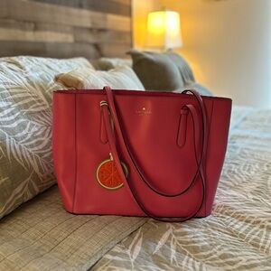 Kate Spade Bright Pink Leather Tote Bag